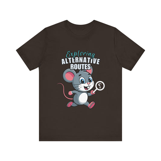 Exploring Alternative Routes Tee, Fun Mouse Graphic T-Shirt, Unisex Casual Shirt, Gift for Animal Lovers, Kids & Adults