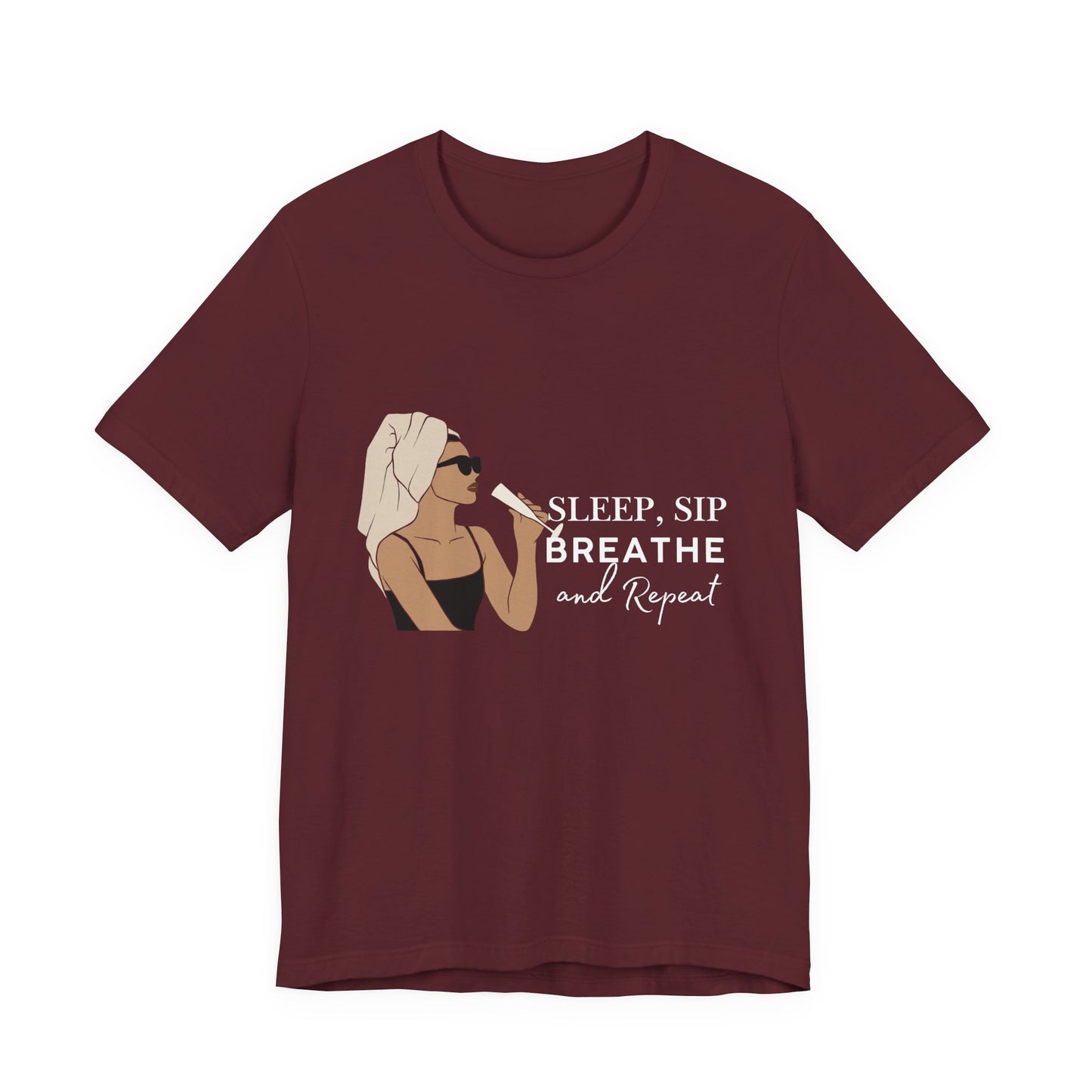 Girl's Sleep & Sip Tee, Relaxation Shirt, Fashionable Weekend Top, Gift for Her, Cozy Lounge Tee, Inspirational Daily Wear