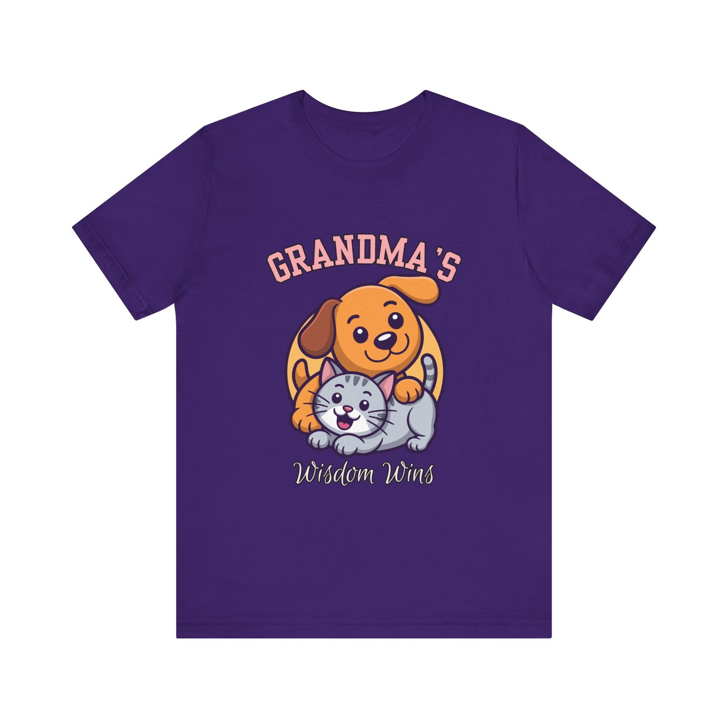 Grandma's Pet Love Tee - Cute Cat and Dog Design, Perfect Gift for Grandparents, Animal Lovers, Birthday, Family Gatherings, Casual Wear