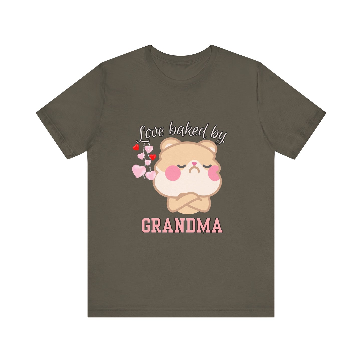 Love Baked by Grandma Tee - Cute Gift for Grandkids, Grandma Shirt, Family Reunion, Birthday Gift, Casual Wear