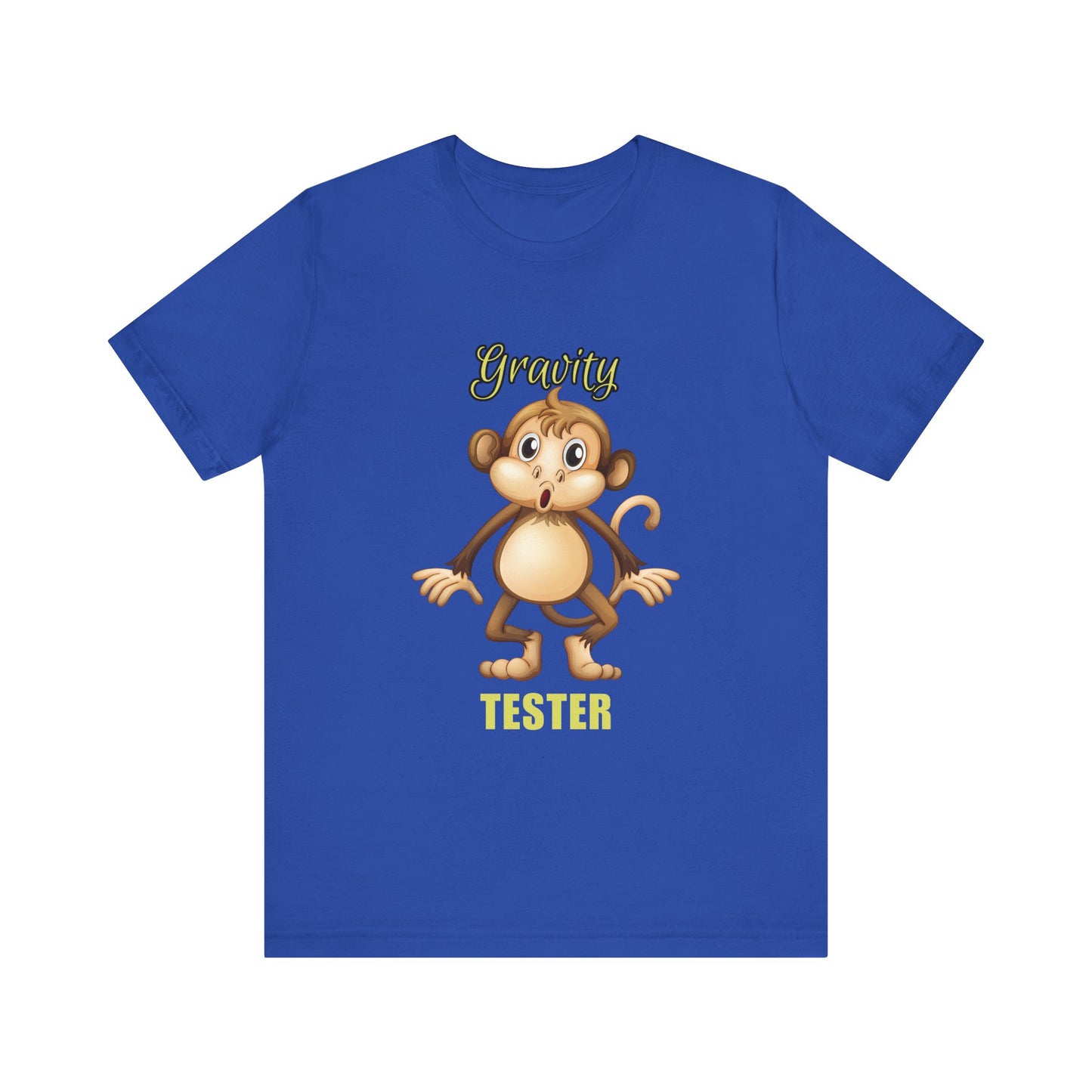 Gravity Tester Monkey Unisex Tee, Fun Animal T-Shirt, Kids Gift, Birthday Tee, Nature Lover Shirt
