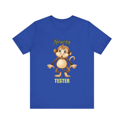 Gravity Tester Monkey Unisex Tee, Fun Animal T-Shirt, Kids Gift, Birthday Tee, Nature Lover Shirt