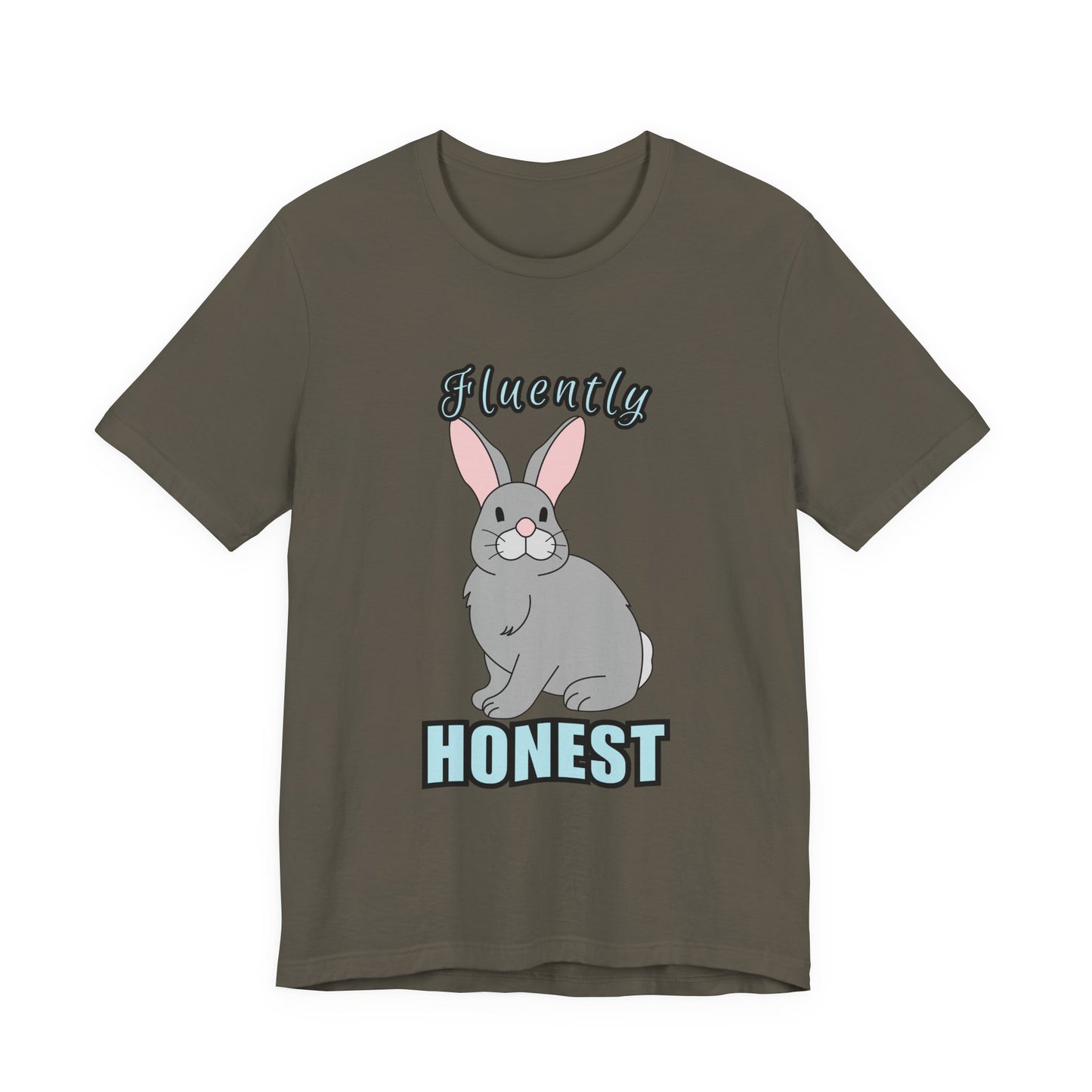 Fluently Honest Bunny Tee | Funny Animal T-Shirt, Unisex Graphic Tee, Cute Rabbit Shirt, Gift for Animal Lovers, Easter Gift