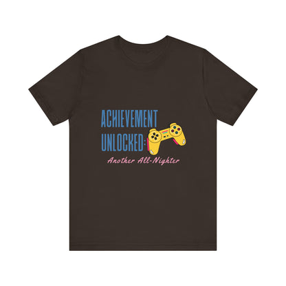 Achievement Unlocked Gamer Tee, Unisex Jersey T-Shirt for Gamers, Perfect for Gaming Nights, Birthday Gift, Casual Wear