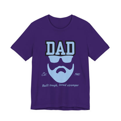 Dad Beard Unisex Jersey Tee - Built Tough, Loved Stronger, Father's Day Gift, Dad Shirt, Cool Dad Tee, Gift for Dads