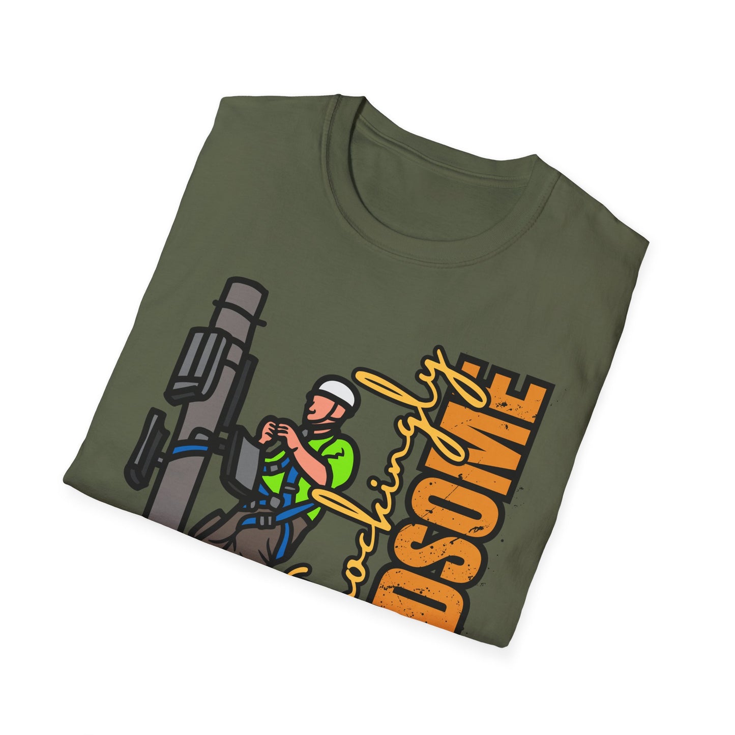 Handsome Lineman T-Shirt, Unisex Softstyle Tee, Great for Gifts, Work Apparel, Casual Wear, Electrician T-shirt, Gift for Electrician