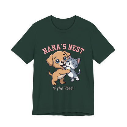 Nana's Nest Pets Unisex Tee, Cute Pet Lover T-Shirt, Gift for Dog and Cat Lovers, Family Reunion Shirt, Birthday Gift Idea