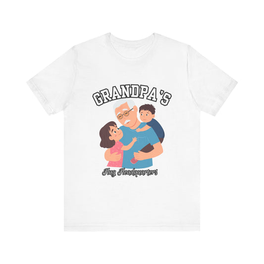 Grandpa's Fun Headquarters Tee | Family Gift, Father's Day, Grandparent's Day, Casual Wear, Cute Graphic Shirt