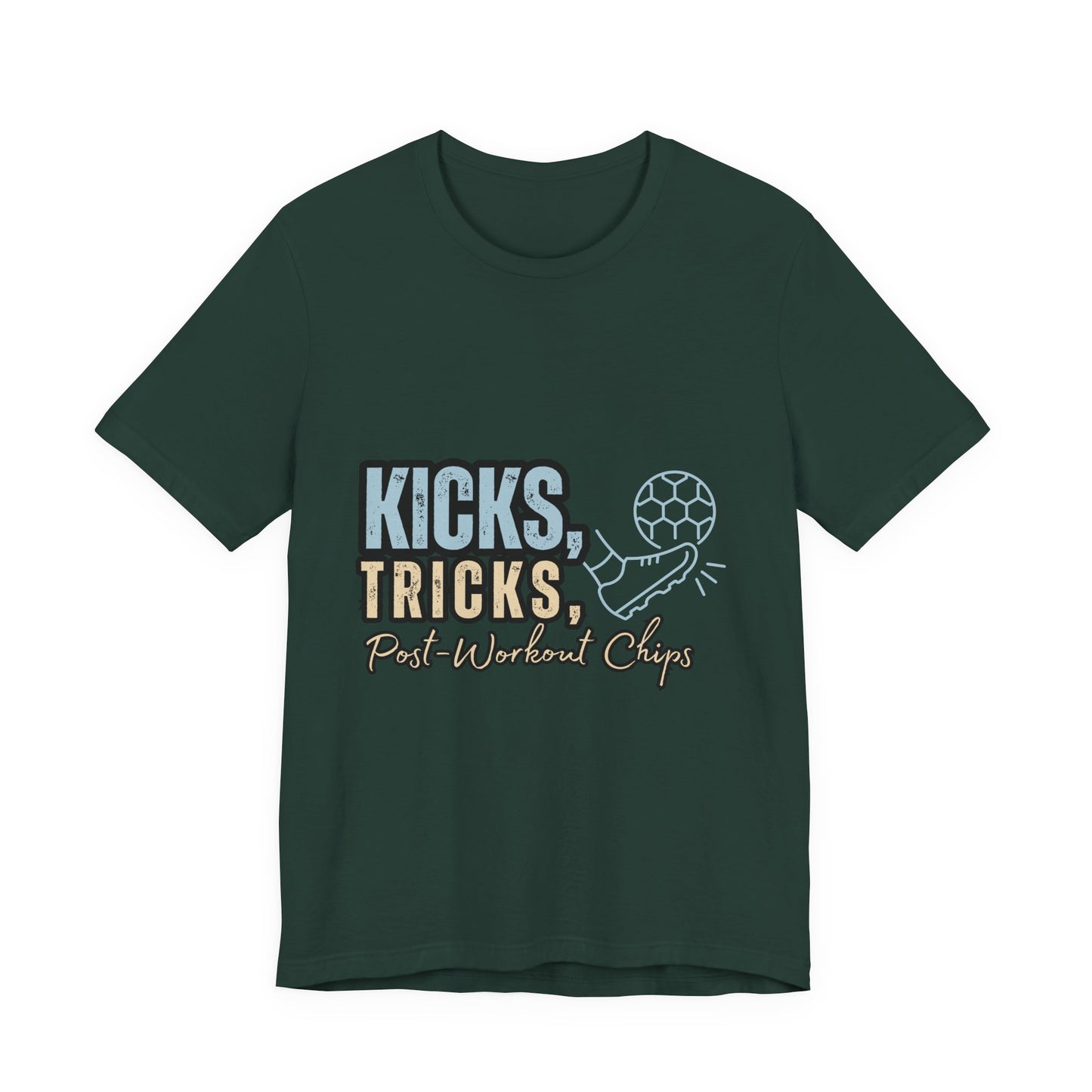 Playful Graphic Tee for Fun Lovers, Kicks Tricks T-Shirt, Unisex Casual Wear, Perfect Gift for Friends, Ideal for Parties, Celebrations