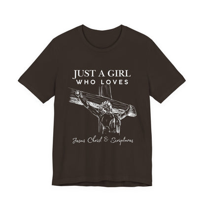 Just a Girl Who Loves Jesus Tee, Christian T-Shirt, Faith-Based Apparel, Inspirational Gift, Religious Fashion