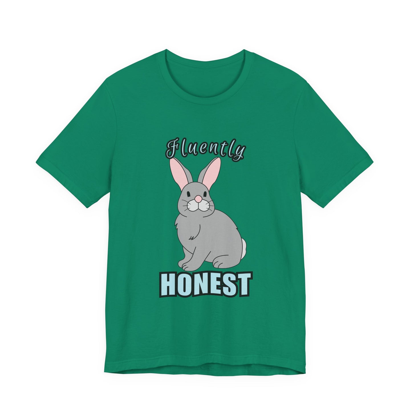 Fluently Honest Bunny Tee | Funny Animal T-Shirt, Unisex Graphic Tee, Cute Rabbit Shirt, Gift for Animal Lovers, Easter Gift