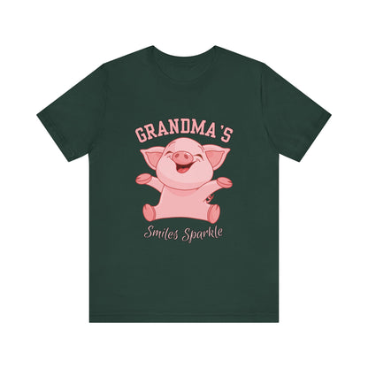 Grandma's Smiles Short Sleeve Tee, Cute Gift for Grandma, Family Gathering Shirt, Birthday Gift, Casual Wear, Fun Tee