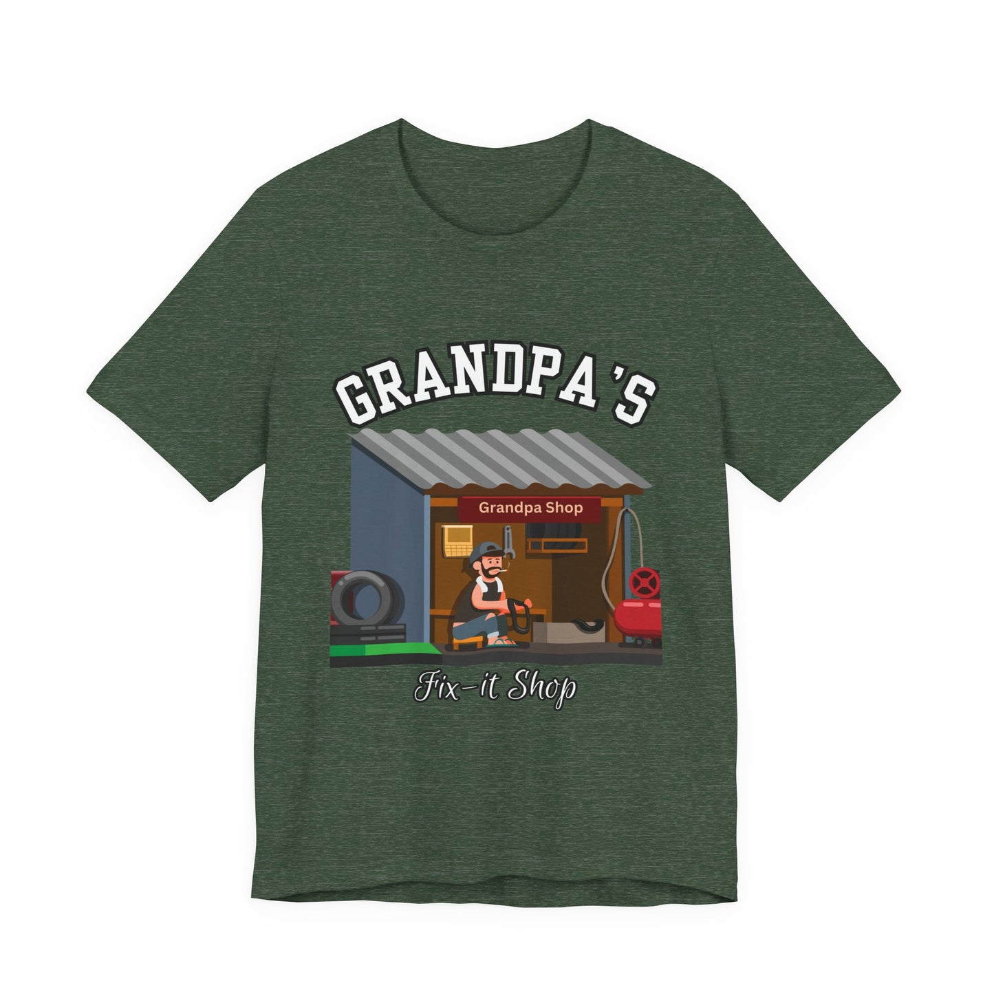 Grandpa's Fix-It Shop T-Shirt, Unisex Tee, Gift for Grandfather, Father's Day Gift, Mechanic Shirt, Family Humor Shirt