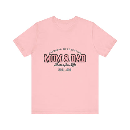 Mom & Dad Unisex Jersey Tee - Perfect for Parenting, Family Gifts, Holidays, Fun, Casual Wear