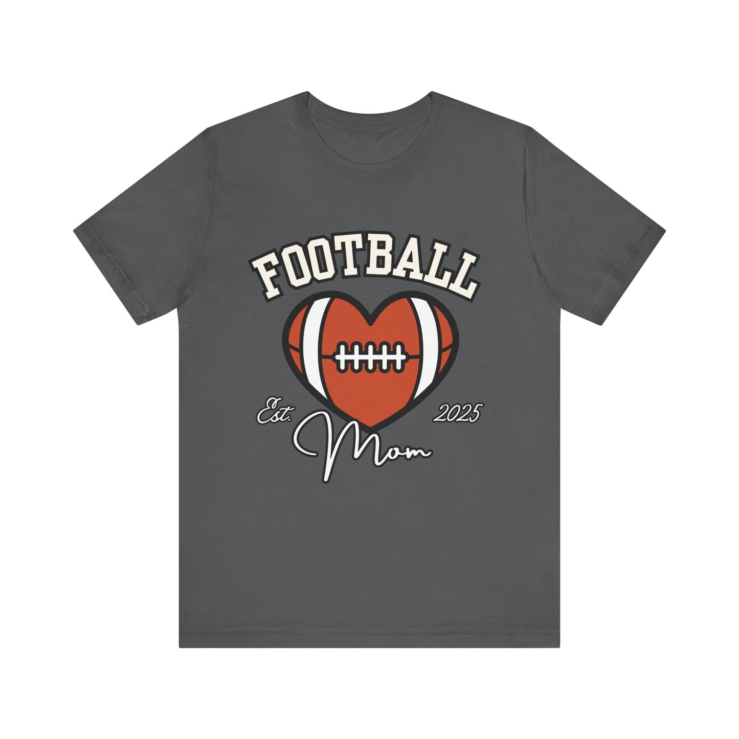 Football Heart Mom Tee, Gift for Sports Moms, Unisex Football Shirt, Casual Daywear, Game Day Outfit, Football Fan Gift
