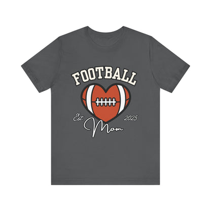 Football Heart Mom Tee, Gift for Sports Moms, Unisex Football Shirt, Casual Daywear, Game Day Outfit, Football Fan Gift