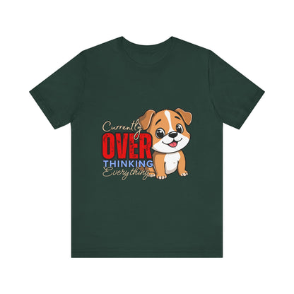 Cute Dog Thinking Unisex Tee, Perfect Gift for Dog Lovers, Funny Animal Shirt, Casual Wear, Pet Appreciation