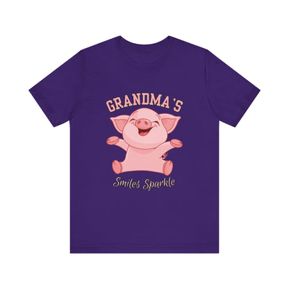 Grandma's Smiles Short Sleeve Tee, Cute Gift for Grandma, Family Gathering Shirt, Birthday Gift, Casual Wear, Fun Tee