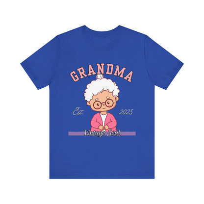 Vintage Grandma Unisex Tee - Perfect for Grandparents Day, Birthday Gift, Family Reunion Shirt, Cute Cartoon Design, Fun Casual Wear