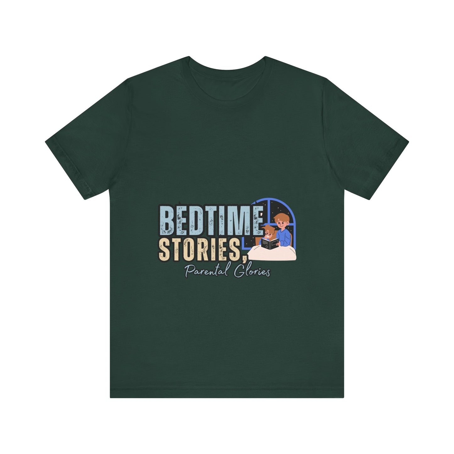 Bedtime Stories Unisex Tee, Cozy Sleep Shirt, Gift for Parents, Family Storytime T-shirt, Book Lovers Apparel