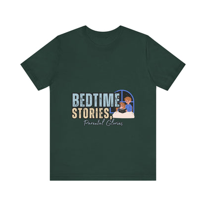 Bedtime Stories Unisex Tee, Cozy Sleep Shirt, Gift for Parents, Family Storytime T-shirt, Book Lovers Apparel
