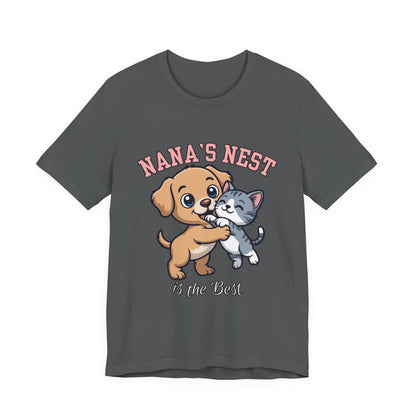 Nana's Nest Pets Unisex Tee, Cute Pet Lover T-Shirt, Gift for Dog and Cat Lovers, Family Reunion Shirt, Birthday Gift Idea