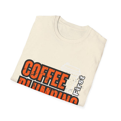 Coffee Plumbing Unisex Softstyle T-Shirt, Funny Coffee Lover Gift, DIY Plumbing Humor Tee, Casual Wear, Everyday Comfort
