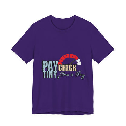Paycheck Stress Is Crazy Tee, Funny T-Shirt, Unisex Graphic Tee, Relaxed Fit Humor Top, Gift for Payroll Workers, Office Humor Shirt