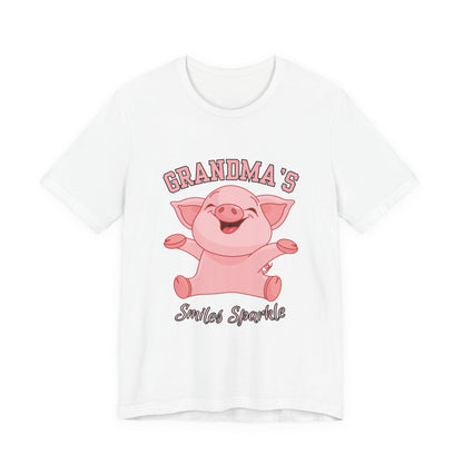 Grandma's Smiles Short Sleeve Tee, Cute Gift for Grandma, Family Gathering Shirt, Birthday Gift, Casual Wear, Fun Tee