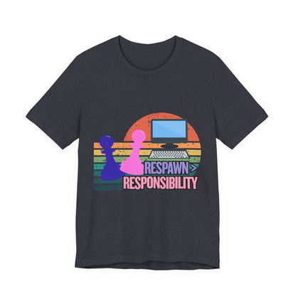 Retro Gaming Tee - Respawn Responsibility T-Shirt for Gamers, Unisex Short Sleeve Jersey, Fun Gift for Birthdays, Holidays, Casual [...]