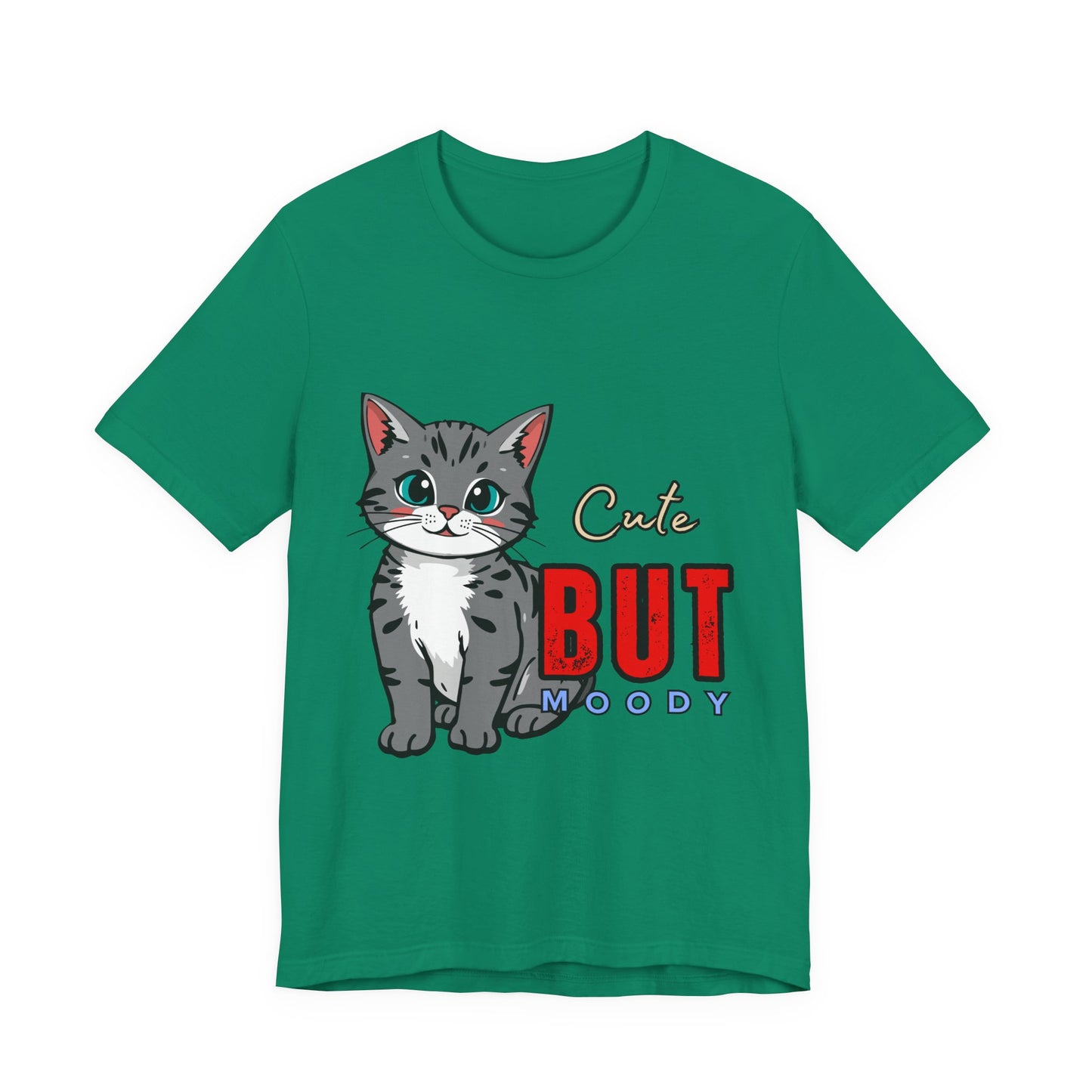 Cute but Moody Cat Tee, Unisex Jersey Short Sleeve, Cat Lover Gift, Funny Animal Shirt, Pet Parent Apparel, Birthday Gift