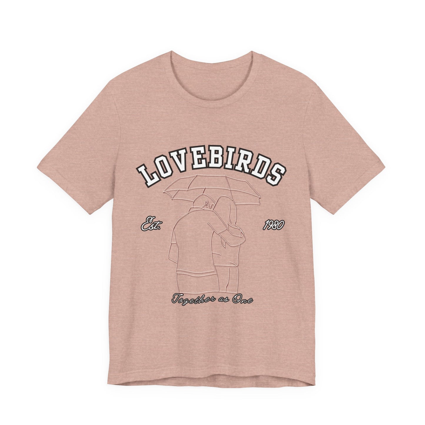 Lovebirds Unisex T-Shirt, Romantic Tee for Couples, Anniversary Gift, Valentine's Day Apparel, Gift for Her/Him, Cute Casual Wear