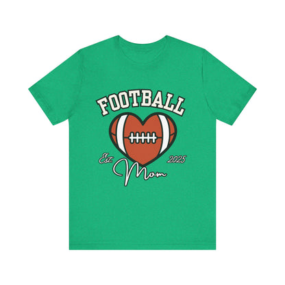 Football Heart Mom Tee, Gift for Sports Moms, Unisex Football Shirt, Casual Daywear, Game Day Outfit, Football Fan Gift