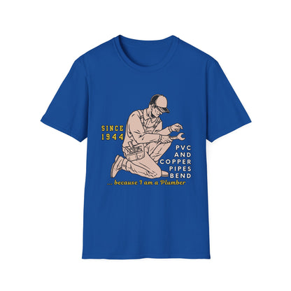Vintage Plumber T-Shirt, Funny Plumbing Tee, Gift for Plumbers, Since 1944 Graphic Shirt, Unisex Softstyle Apparel