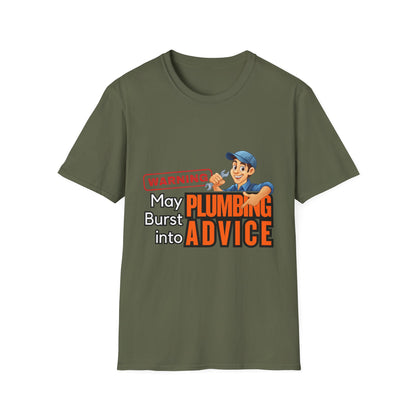 Funny Plumbing Advice T-Shirt, Gift for Plumbers, Unisex Tee, Humor Shirt, Plumbing Humor, Workwear, Dad Gift