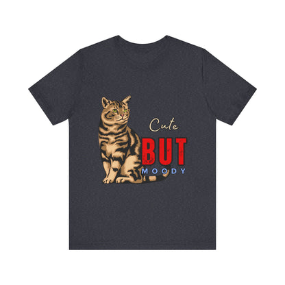 Cute But Moody Cat Tee - Unisex Jersey T-Shirt for Cat Lovers, Funny Pet Shirt, Gift for Cat Owners, Birthday or Holiday Apparel, [...]