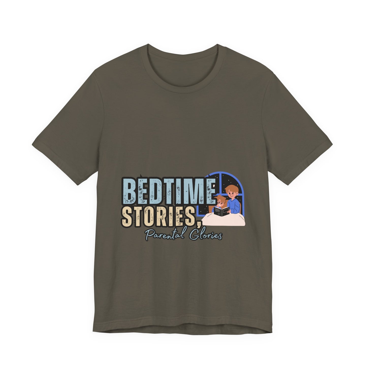 Bedtime Stories Unisex Tee, Cozy Sleep Shirt, Gift for Parents, Family Storytime T-shirt, Book Lovers Apparel