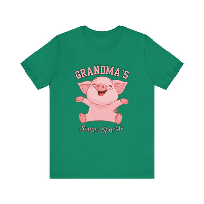 Grandma's Smiles Short Sleeve Tee, Cute Gift for Grandma, Family Gathering Shirt, Birthday Gift, Casual Wear, Fun Tee