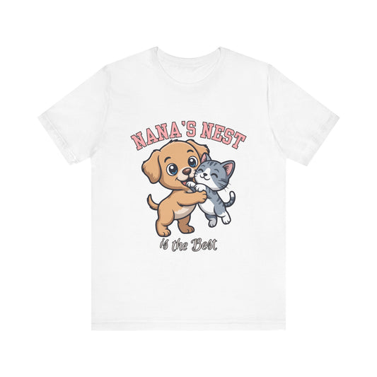 Nana's Nest Pets Unisex Tee, Cute Pet Lover T-Shirt, Gift for Dog and Cat Lovers, Family Reunion Shirt, Birthday Gift Idea