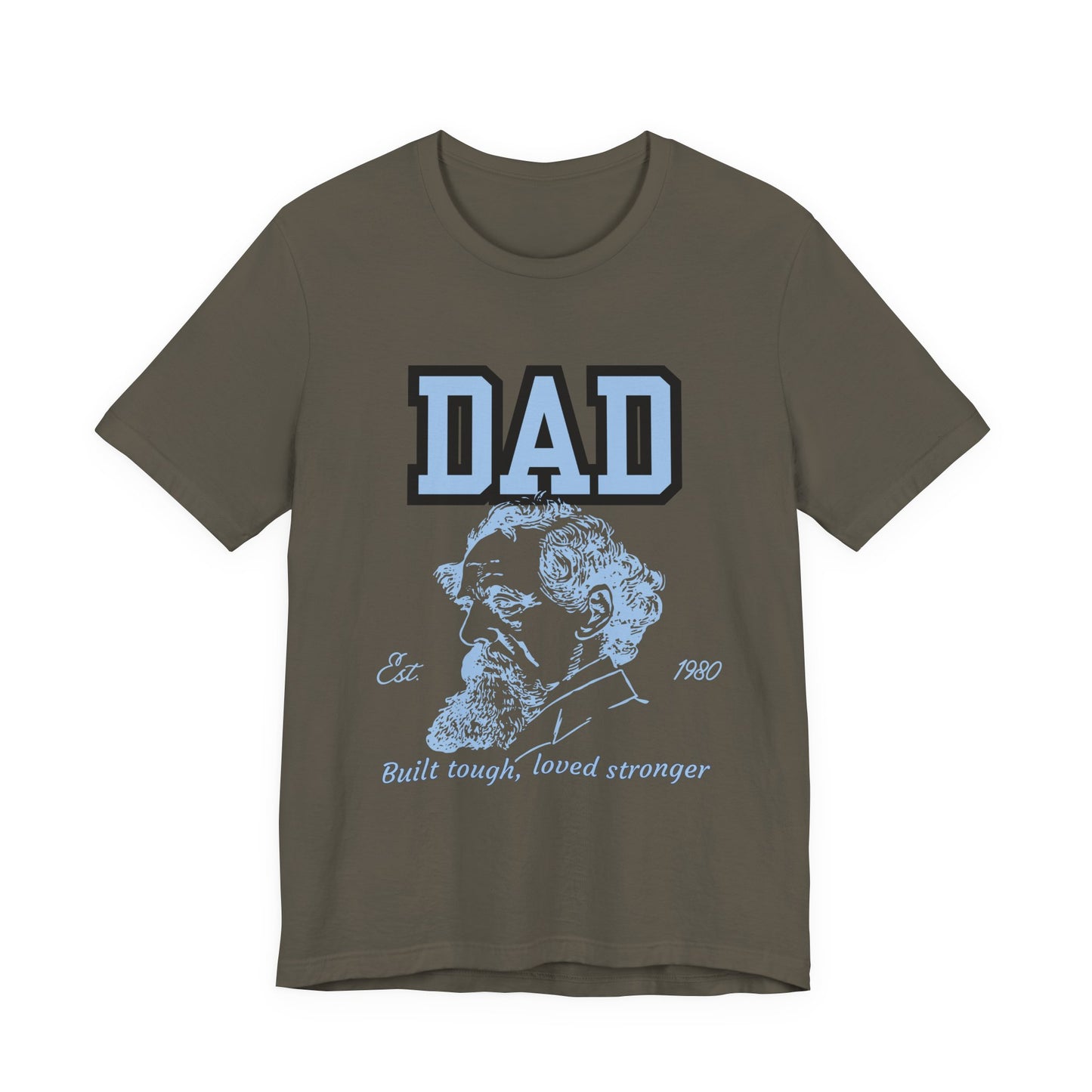 Dad's Long Beard Unisex Tee | Built Tough Loved Stronger | Father's Day Gift, Casual Wear, Family Reunion, Birthday Gift, Summer Style
