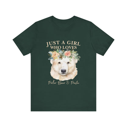Just a Girl Who Loves Polar Bears Tee, Cute Animal Lover Gift, Nature Tee, Casual Wear, Eco-friendly Shirt, Pet Lover Apparel