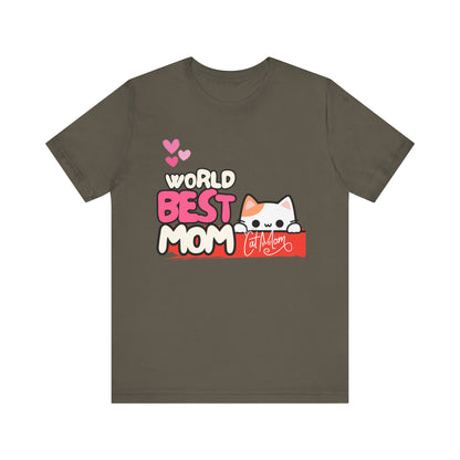 Best Mom Cat Tee, Funny Cat Mother’s Day Gift, Cute Family Shirt, Unisex Pet Lover Tee, Gifts for Cat Moms, Birthday Apparel