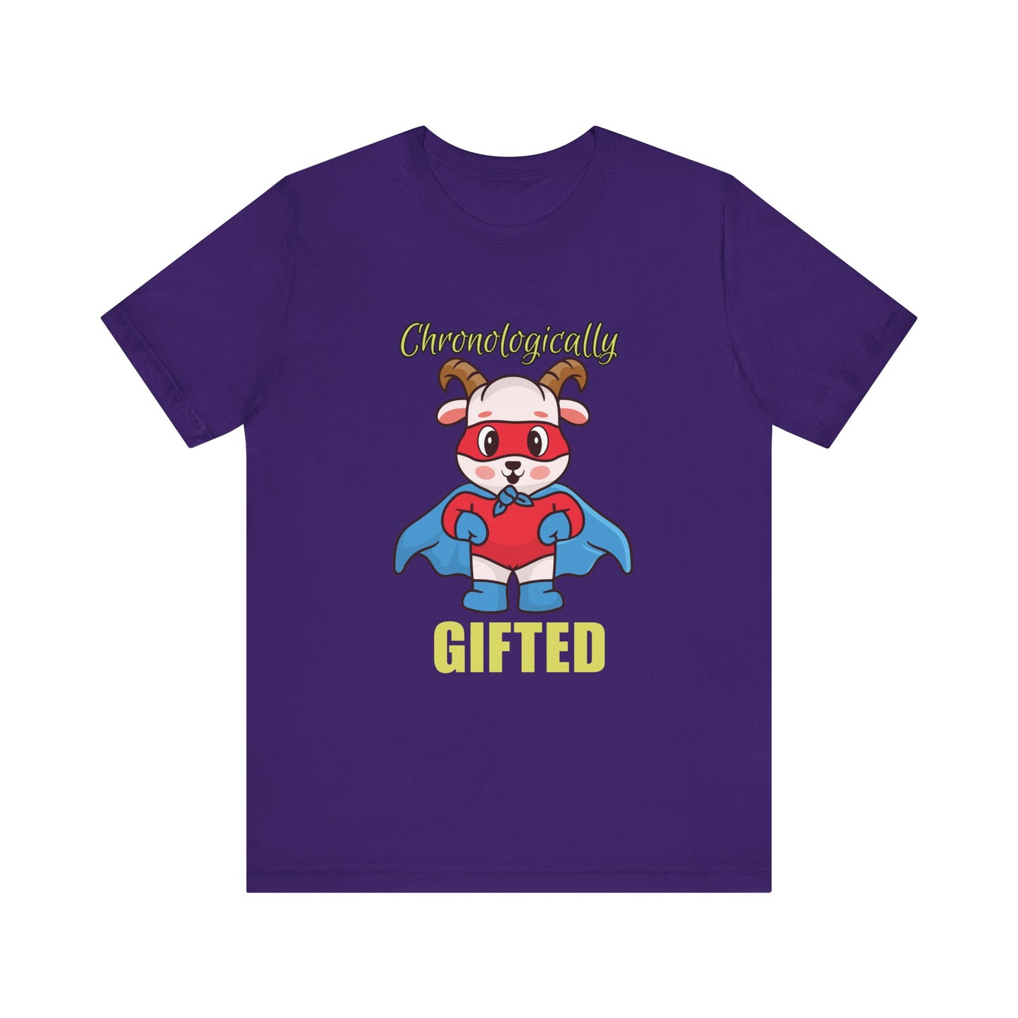 Chronologically Gifted Superhero Tee, Fun T-Shirt for Kids, Birthday Gift, Unisex Short Sleeve, Comfortable Casual Wear, Cute Pet [...]