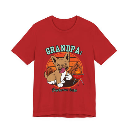Funny Grandpa Barbecue Tee, Unisex Short Sleeve T-Shirt for Grill Masters, Gift for Father's Day, Dog Lovers, BBQ Parties, Casual Wear