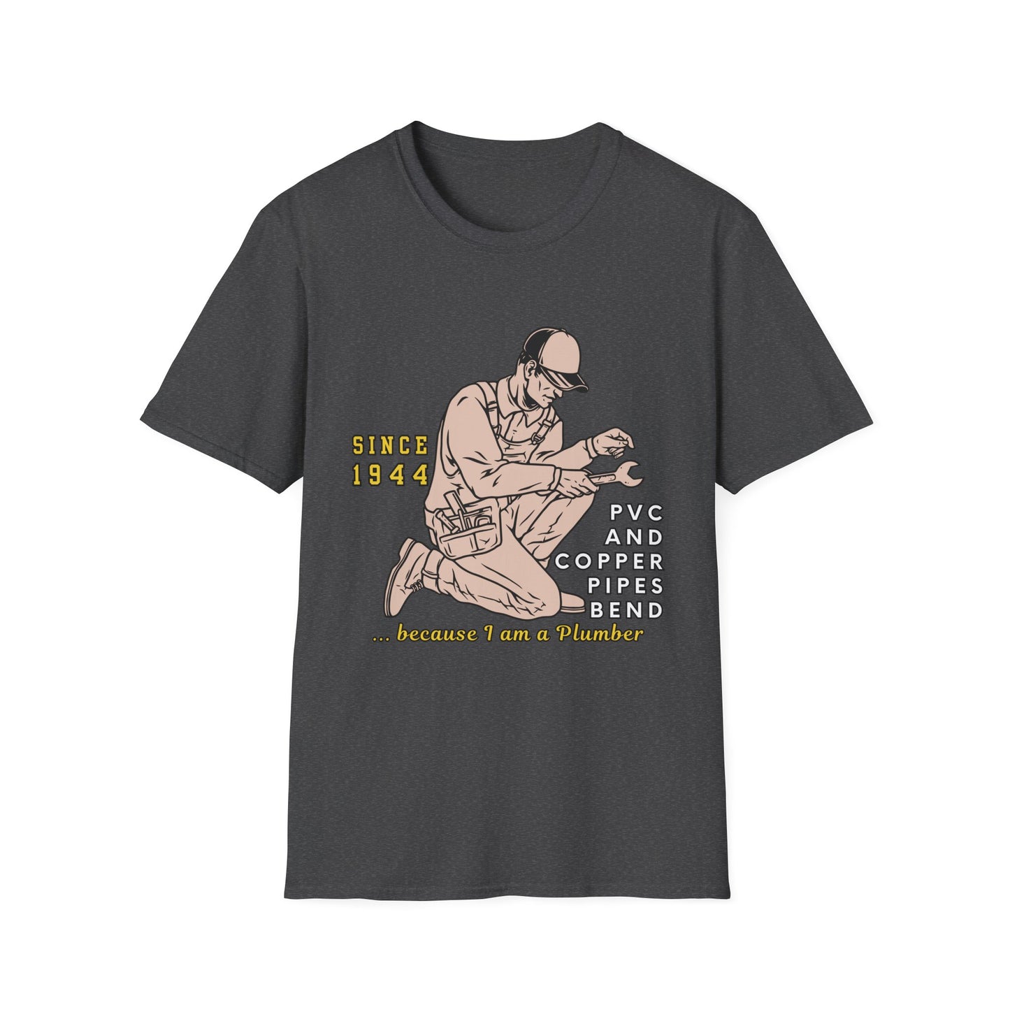 Vintage Plumber T-Shirt, Funny Plumbing Tee, Gift for Plumbers, Since 1944 Graphic Shirt, Unisex Softstyle Apparel