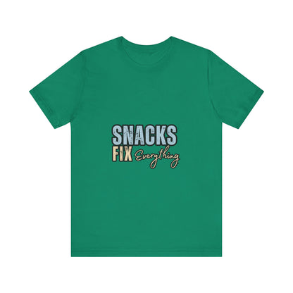 Funny Snack-Themed Unisex Tee, Ideal Gift for Food Lovers, Perfect for Casual Wear, Parties, or Movie Nights