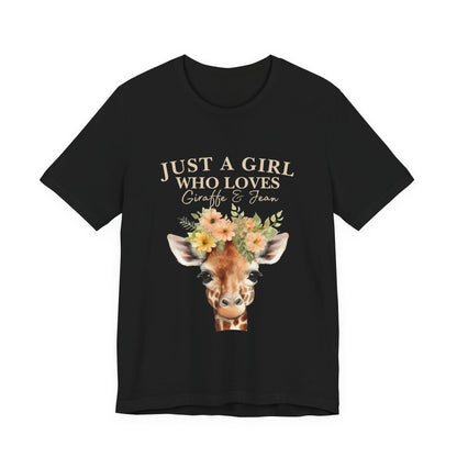 Just a Girl Who Loves Giraffes Tee, Cute Animal Lover Gift, Summer Casual Fashion, Birthday Tee, Nature Enthusiast Shirt