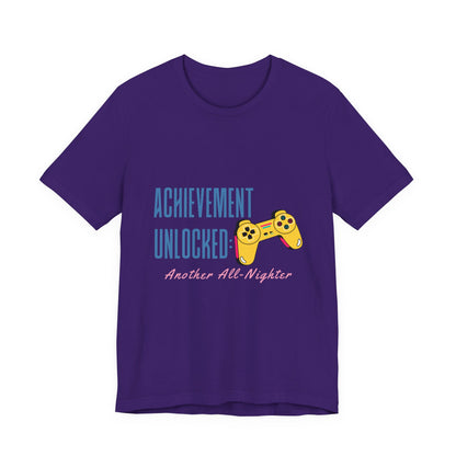 Achievement Unlocked Gamer Tee, Unisex Jersey T-Shirt for Gamers, Perfect for Gaming Nights, Birthday Gift, Casual Wear