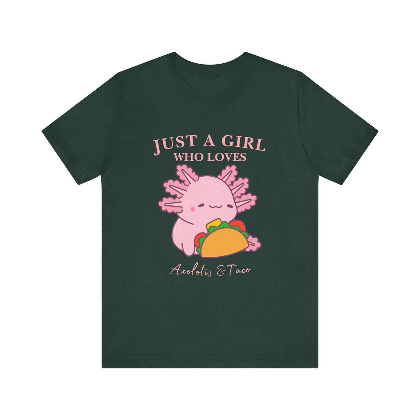 Cute Taco-Loving Axolotl Tee, Fun Graphic T-Shirt, Gift for Taco Lovers, Unisex Apparel, Cartoon Lover's Top