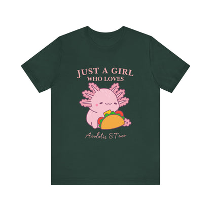 Cute Taco-Loving Axolotl Tee, Fun Graphic T-Shirt, Gift for Taco Lovers, Unisex Apparel, Cartoon Lover's Top